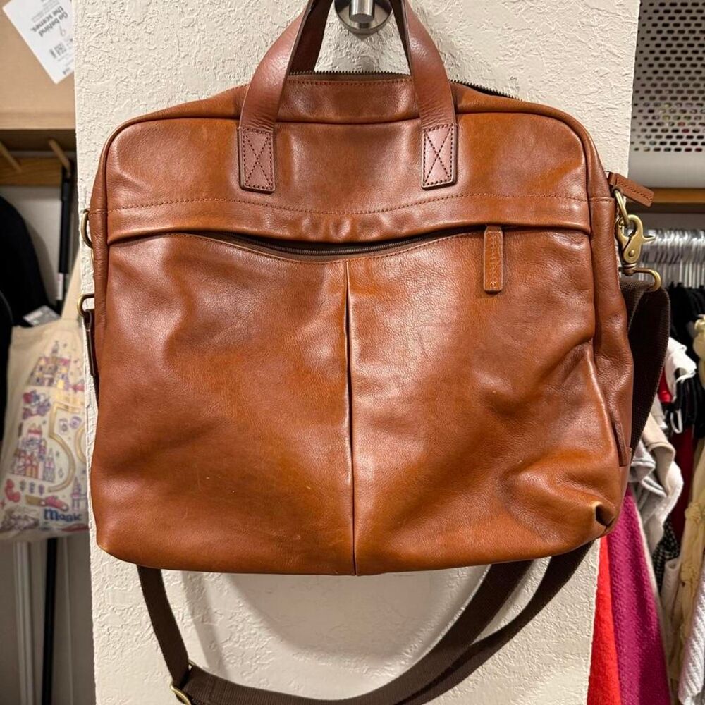 Fossil Brown Leather Laptop Bag